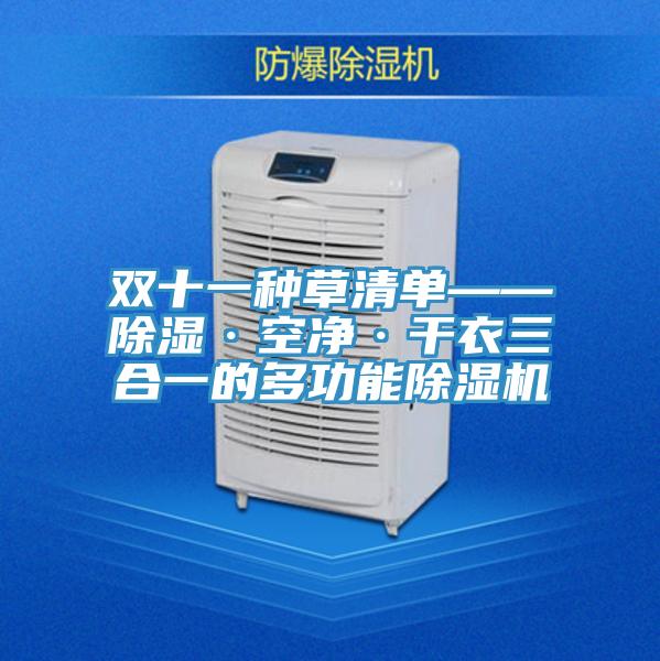 双十一种草清单——除湿·空净·干衣三合一的多功能小黄片直播视频