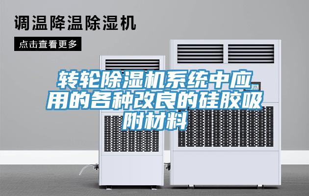 转轮小黄片直播视频系统中应用的各种改良的硅胶吸附材料