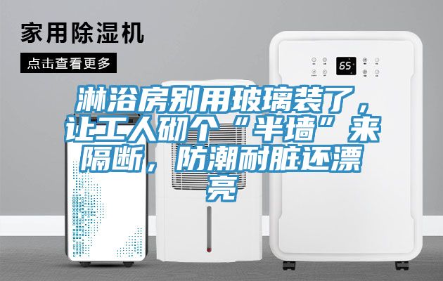 淋浴房别用玻璃装了，让工人砌个“半墙”来隔断，防潮耐脏还漂亮