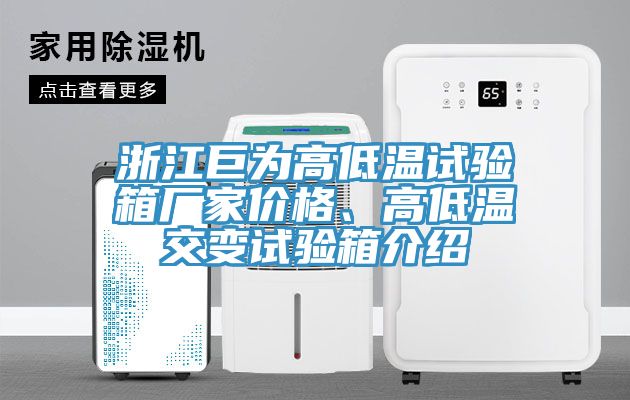 浙江巨为高低温试验箱厂家价格、高低温交变试验箱介绍